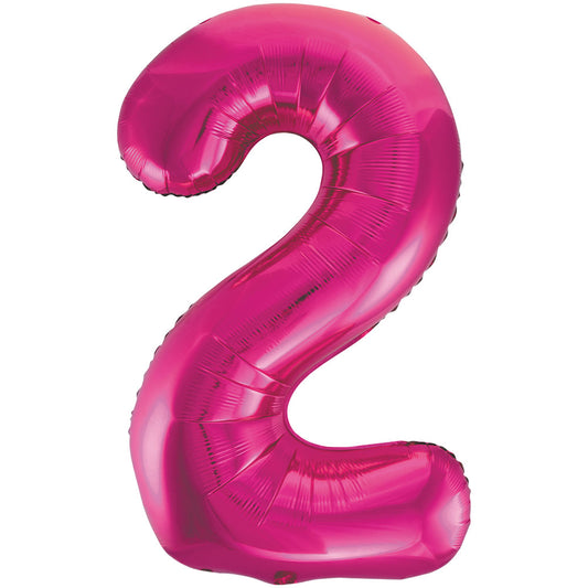 34" Giant Pink Foil Number 2 Balloon