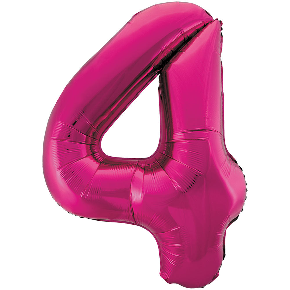 34" Giant Pink Foil Number 4 Balloon