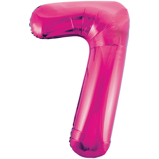 34" Giant Pink Foil Number 7 Balloon