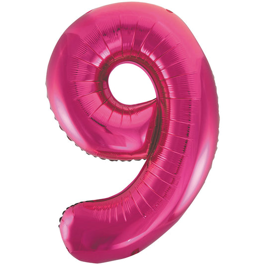 34" Giant Pink Foil Number 9 Balloon