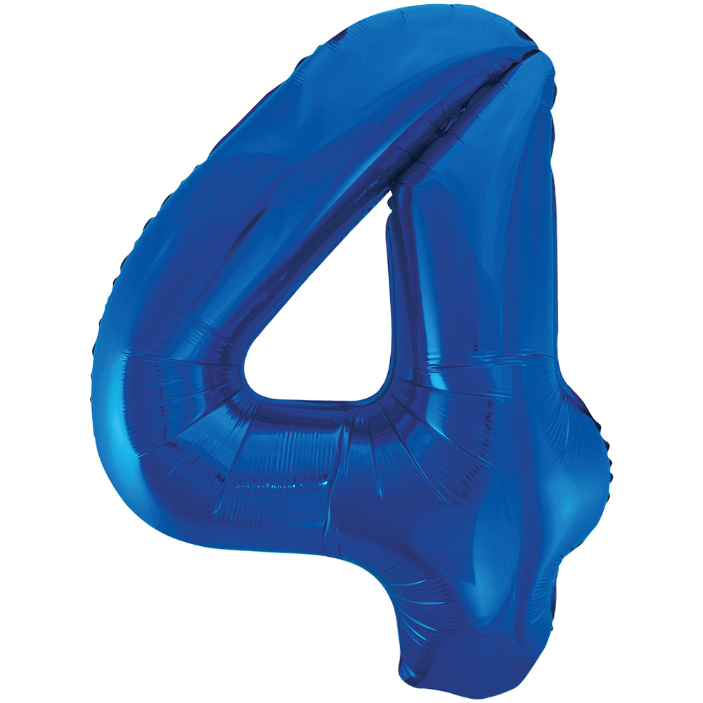 34" Giant Blue Foil Number 4 Balloon