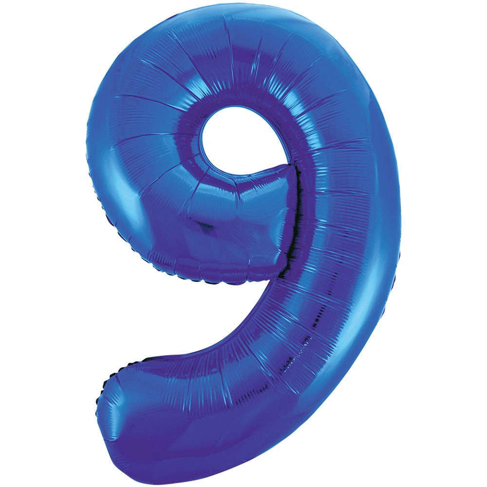 34" Giant Blue Foil Number 9 Balloon