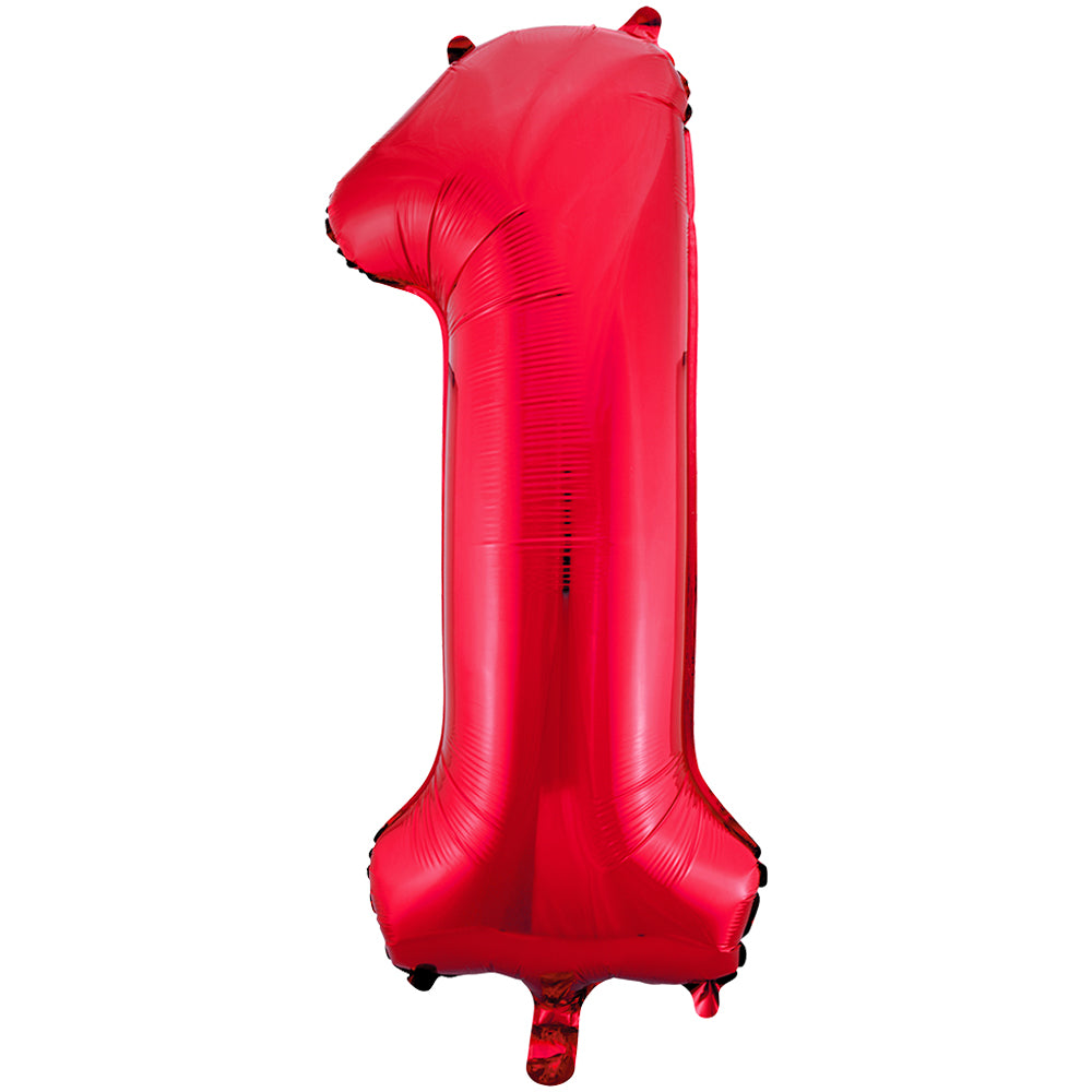 34" Giant Red Foil Number 1 Balloon