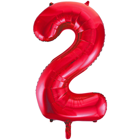 34" Giant Red Foil Number 2 Balloon