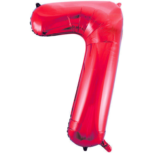 34" Giant Red Foil Number 7 Balloon