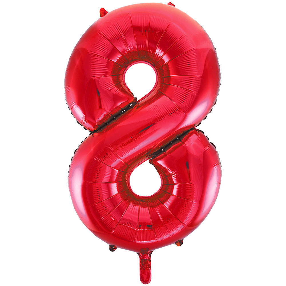 34" Giant Red Foil Number 8 Balloon
