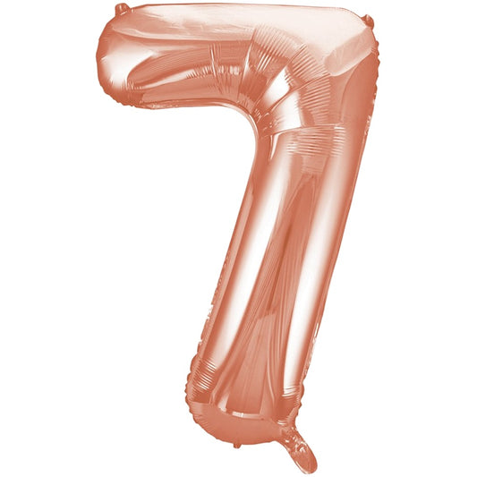 34" Giant Rose Gold Foil Number 7 Balloon - Unique Party - Party Touches