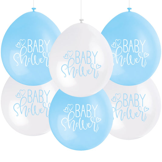 9" Latex Assorted Blue Baby Shower Balloons