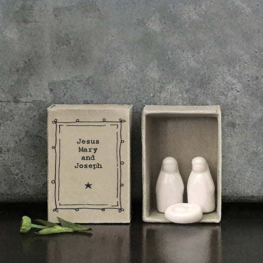 Matchbox Jesus, Mary & Joseph Ceramic Figurine