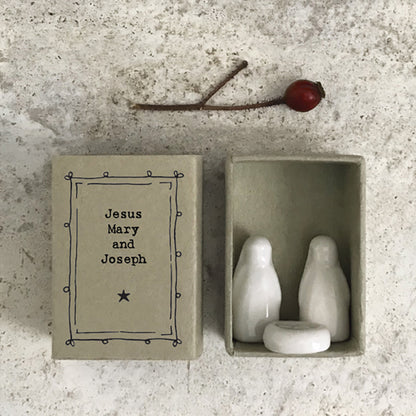 Matchbox Jesus, Mary & Joseph Ceramic Figurine