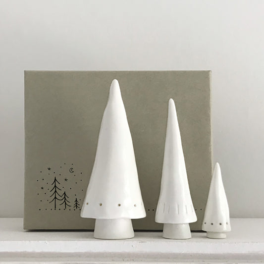 Set of 3 Conical Ceramic Christmas trees