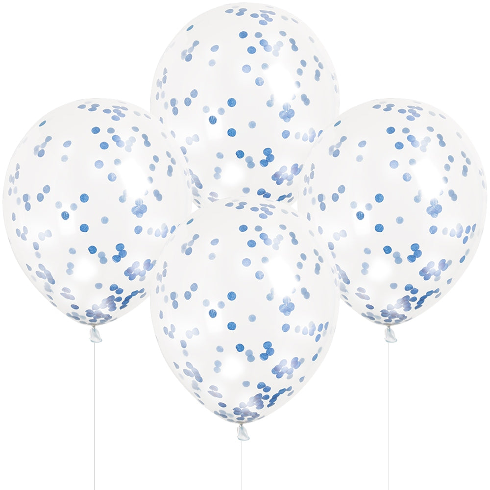 12" Royal Blue Confetti Balloons