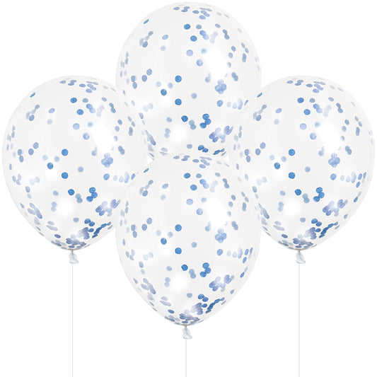 12" Royal Blue Confetti Balloons
