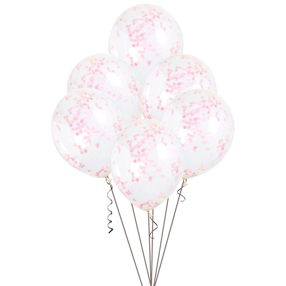 12" Baby Pink Confetti Balloons