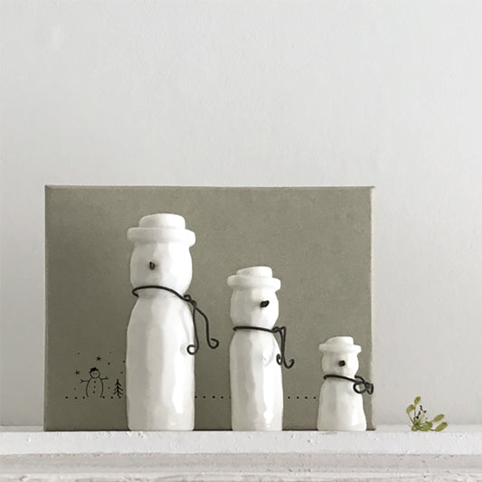 Set of 3 Porcelain Snowmen