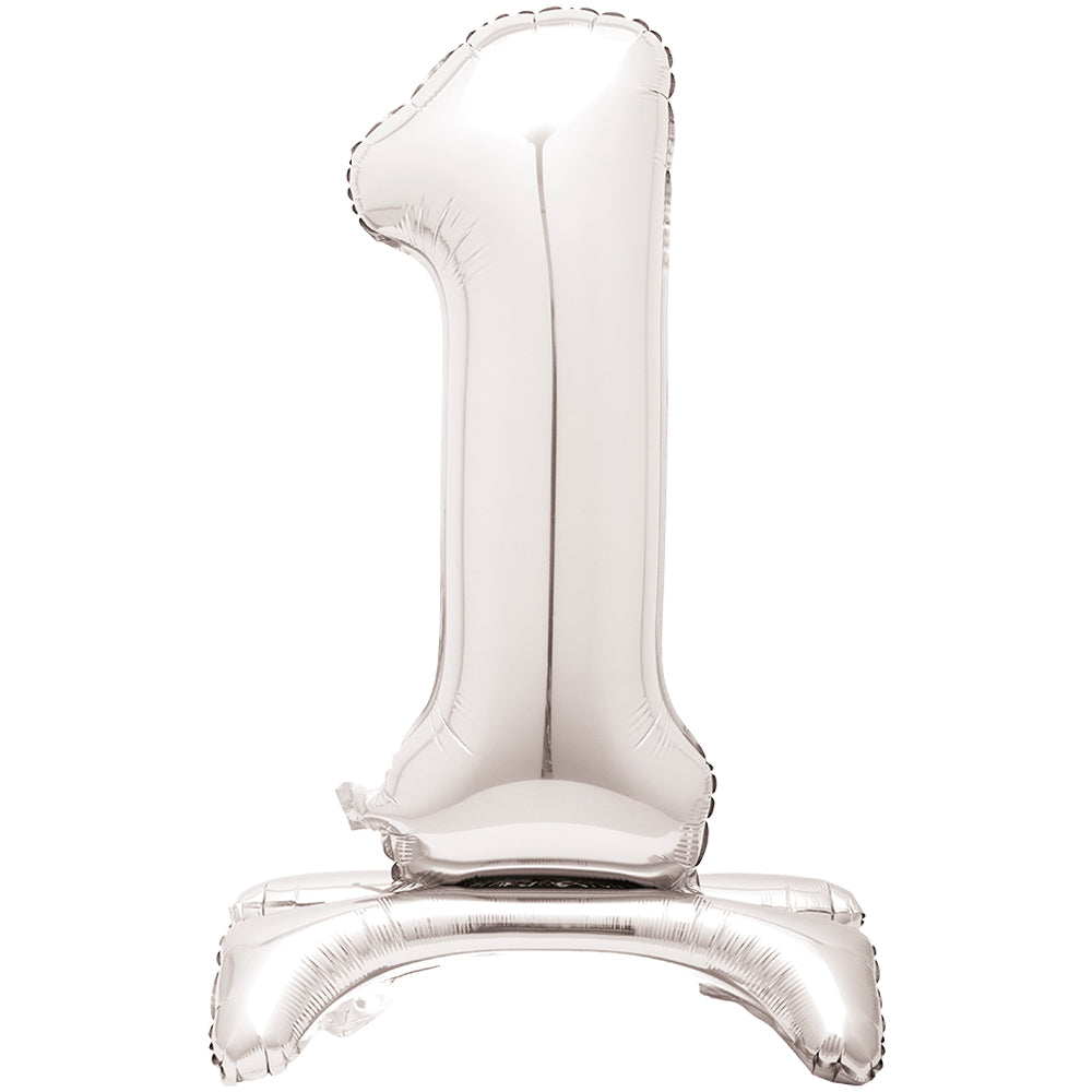 Silver Number 1 Standing Foil Balloon