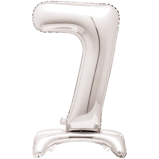 Silver Number 7 Standing Foil Balloon