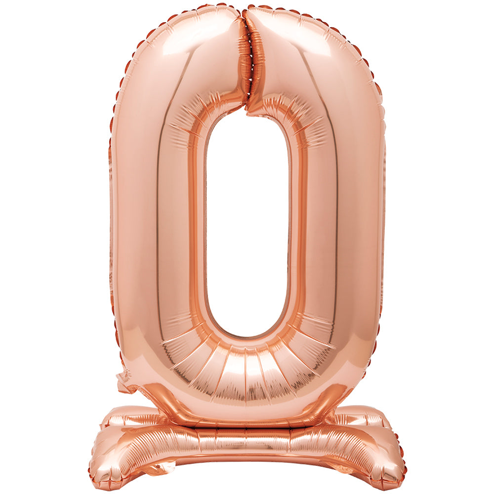 Rose Gold Number 0 Standing Foil Balloon