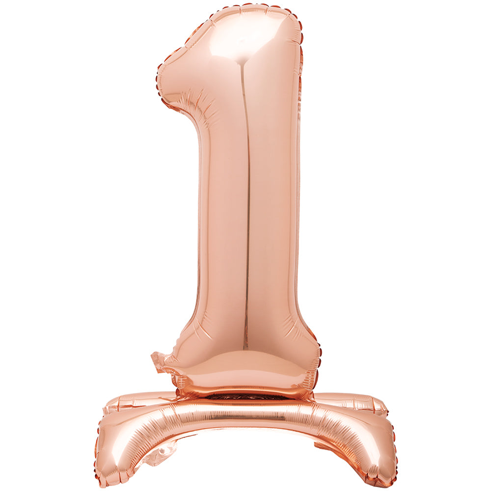 Rose Gold Number 1 Standing Foil Balloon
