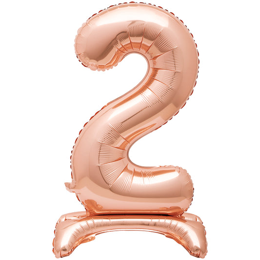 Rose Gold Number 2 Standing Foil Balloon