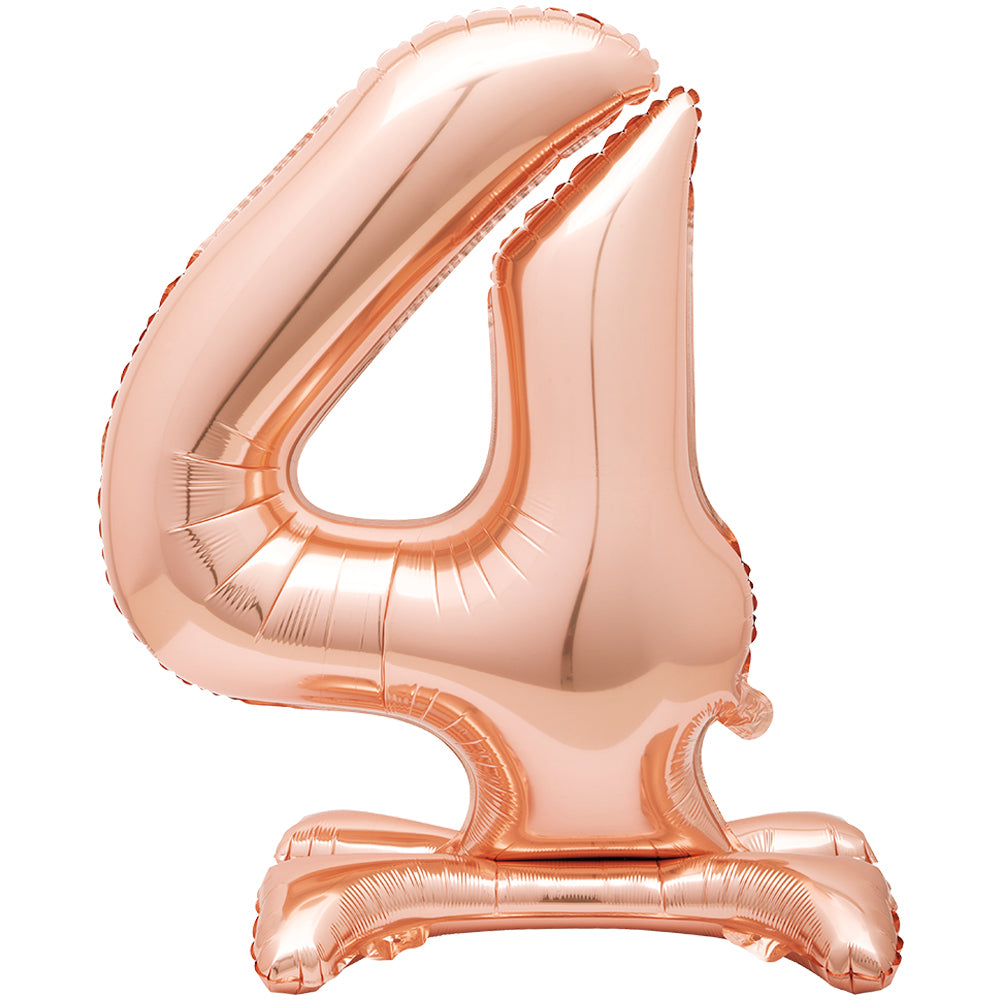 Rose Gold Number 4 Standing Foil Balloon
