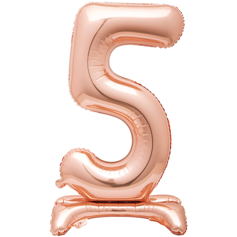 Rose Gold Number 5 Standing Foil Balloon