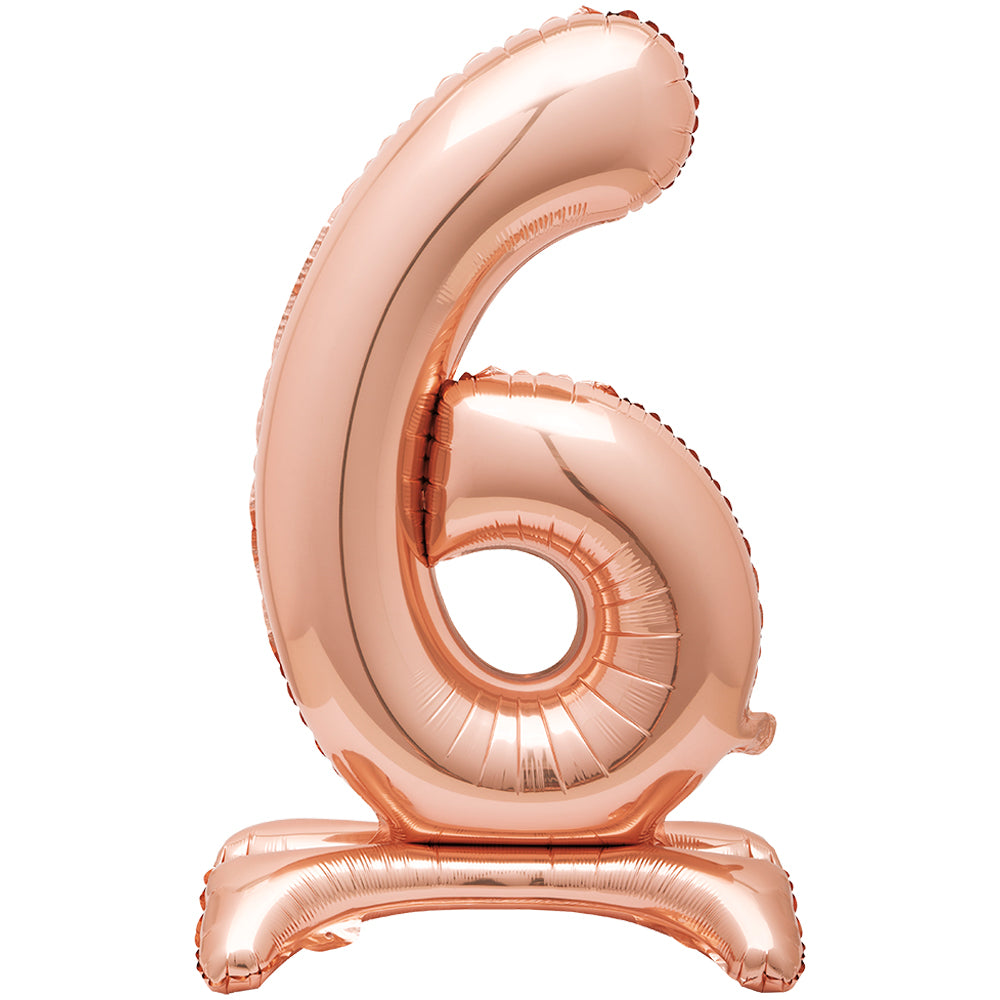 Rose Gold Number 6 Standing Foil Balloon