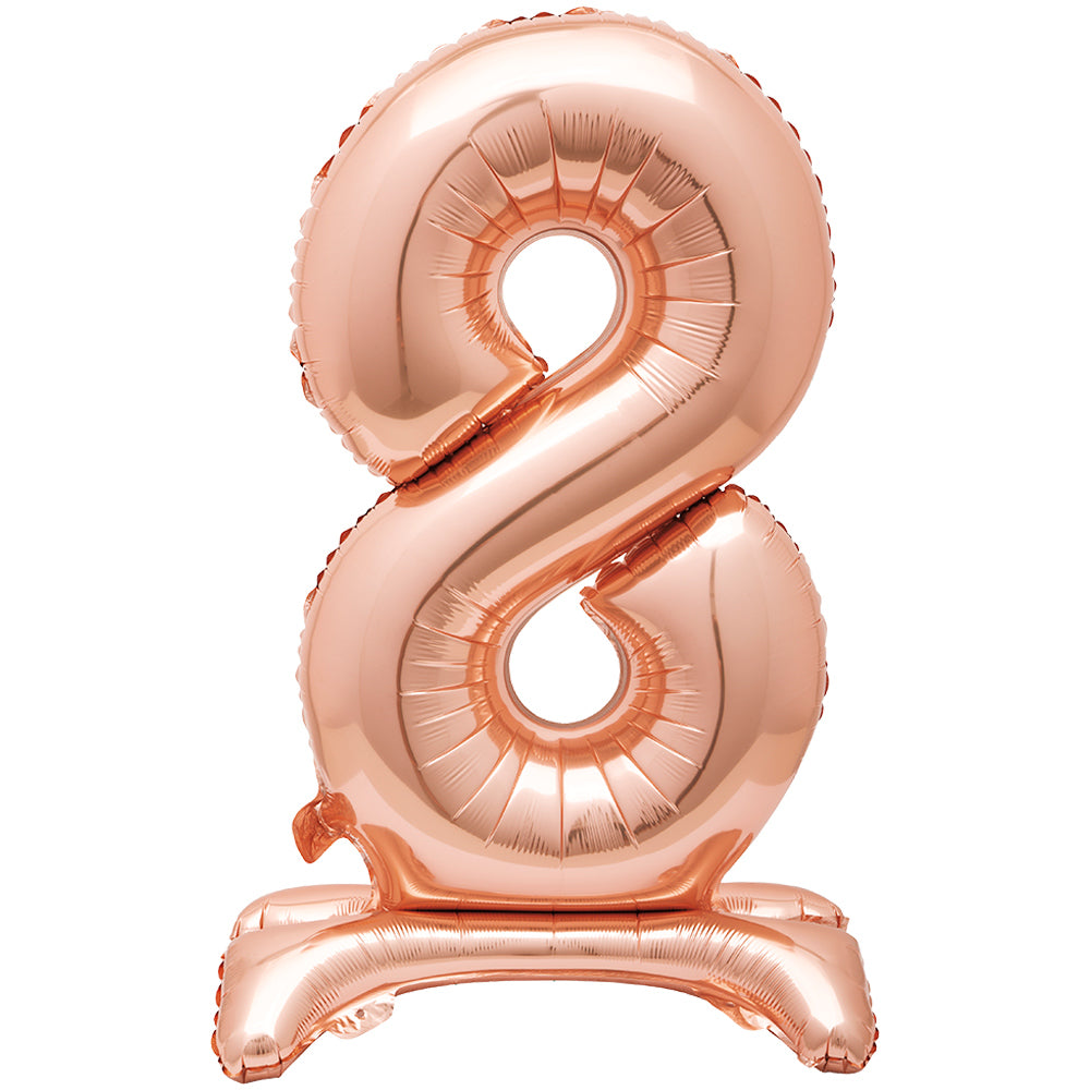 Rose Gold Number 8 Standing Foil Balloon
