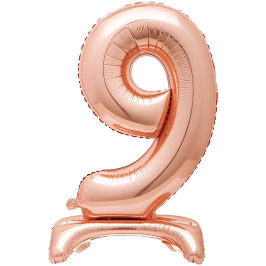 Rose Gold Number 9 Standing Foil Balloon