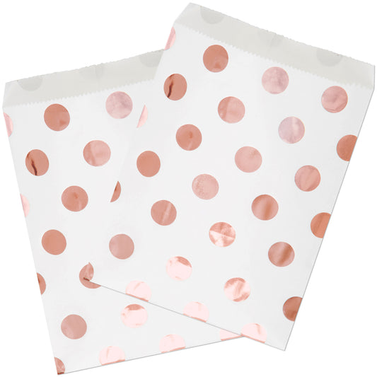 Rose Gold Polka Dot Treat Bags - Unique Party - Party Touches