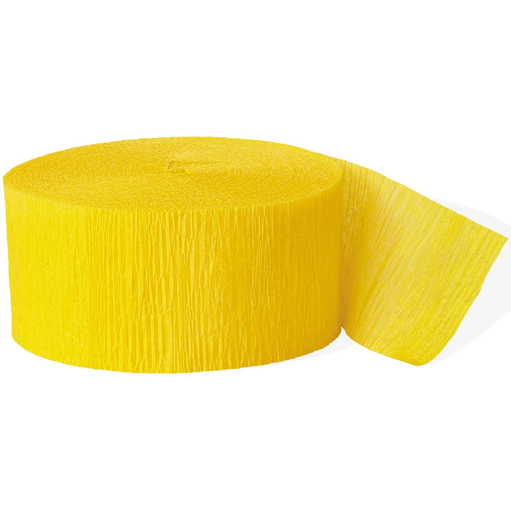 Yellow Crepe Paper Party Streamer