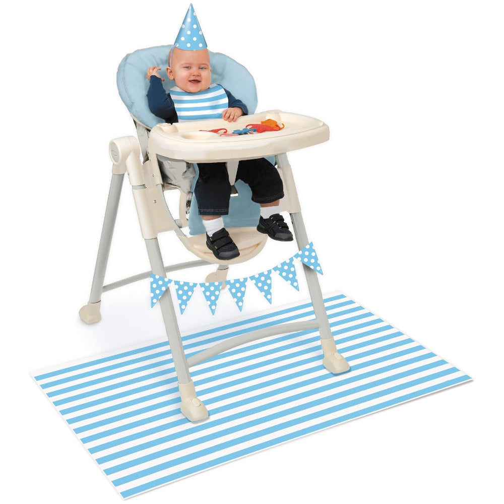 Blue Stripes 1st Birthday High Chair Decorating Kit