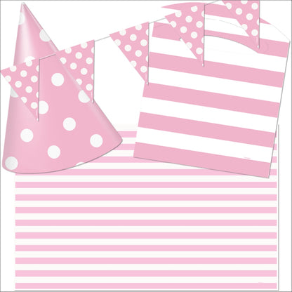 Pink Stripes 1st Birthday High Chair Decorating Kit