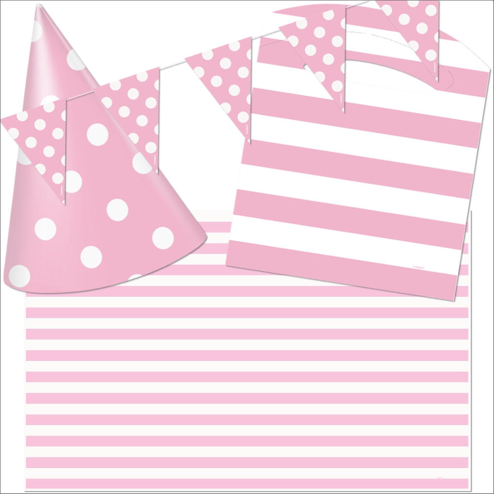 Pink Stripes 1st Birthday High Chair Decorating Kit
