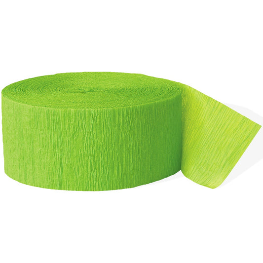 Lime Green Crepe Paper Party Streamer