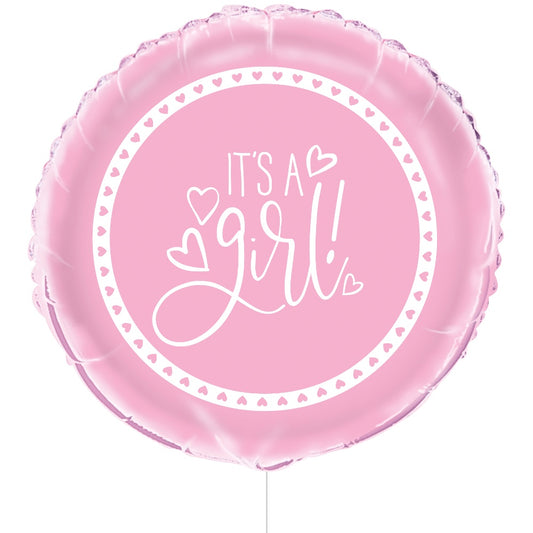 18" Foil Pink Hearts Baby Shower Balloon