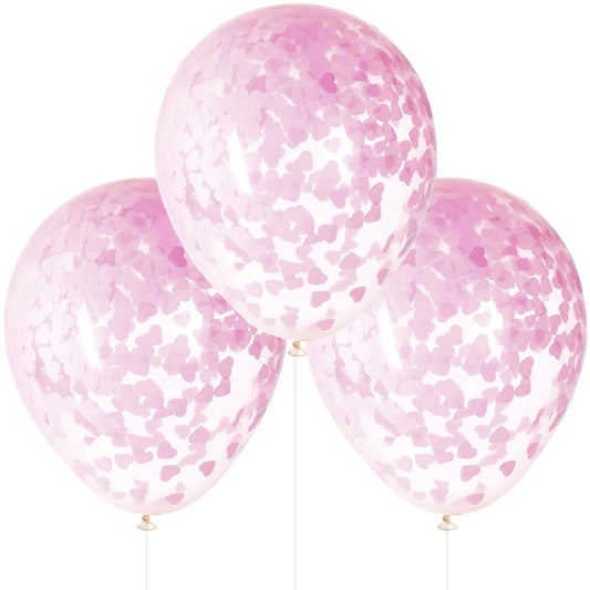Pink Hearts Confetti Balloons - Unique Party - Party Touches