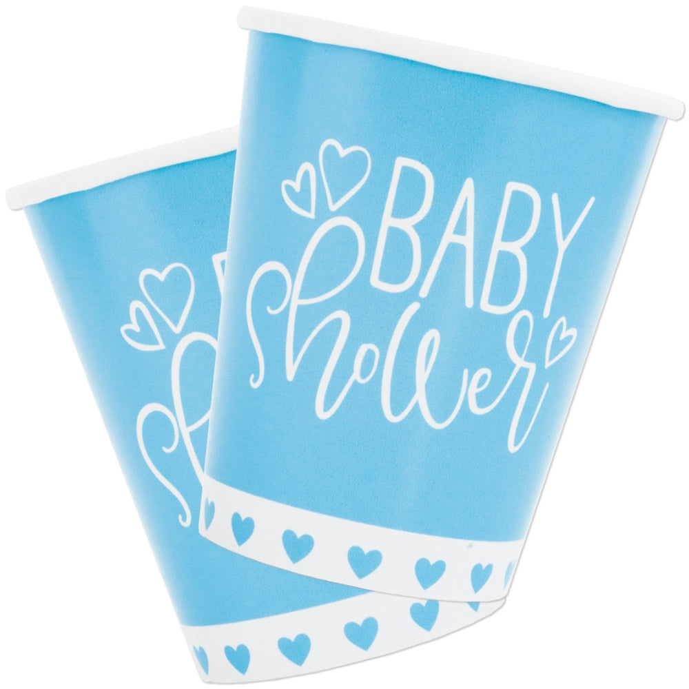 Blue Hearts Baby Shower 9oz Paper Cups