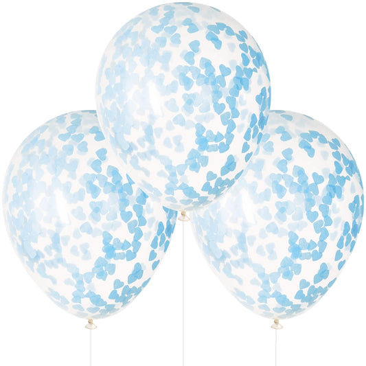 Blue Hearts Confetti Balloons - Unique Party - Party Touches
