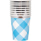Blue Gingham 9oz Paper Cups