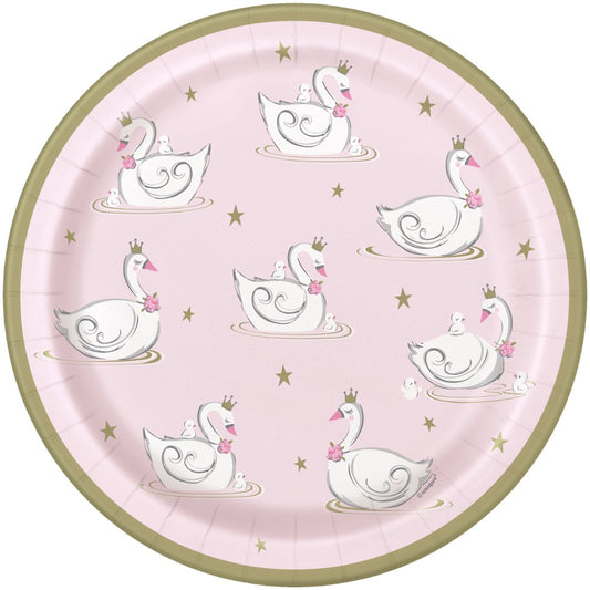 Swan Birthday 9" Plates