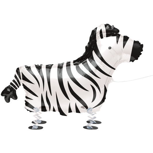 Walking Pet Zebra Foil Balloon