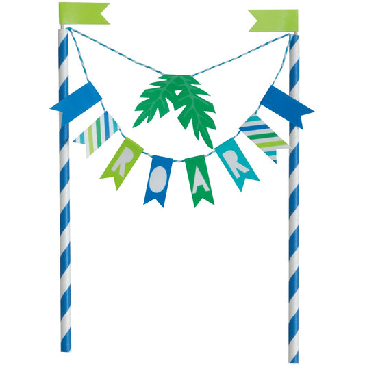 Blue & Green Dinosaur Bunting Cake Topper