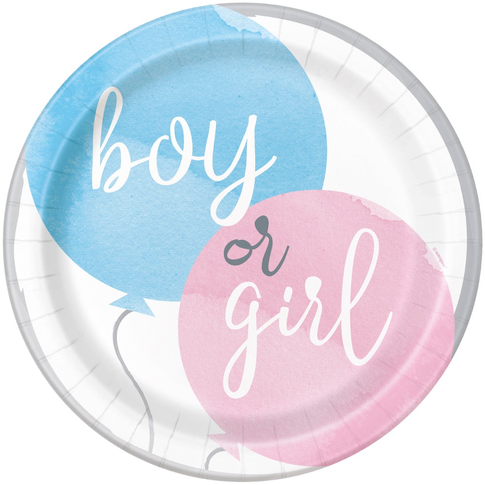 Gender Reveal Boy or Girl 9" Paper Plates