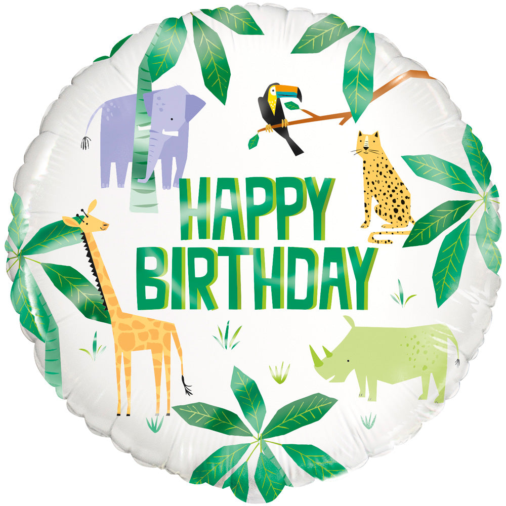 Safari Animals Birthday Foil Balloon