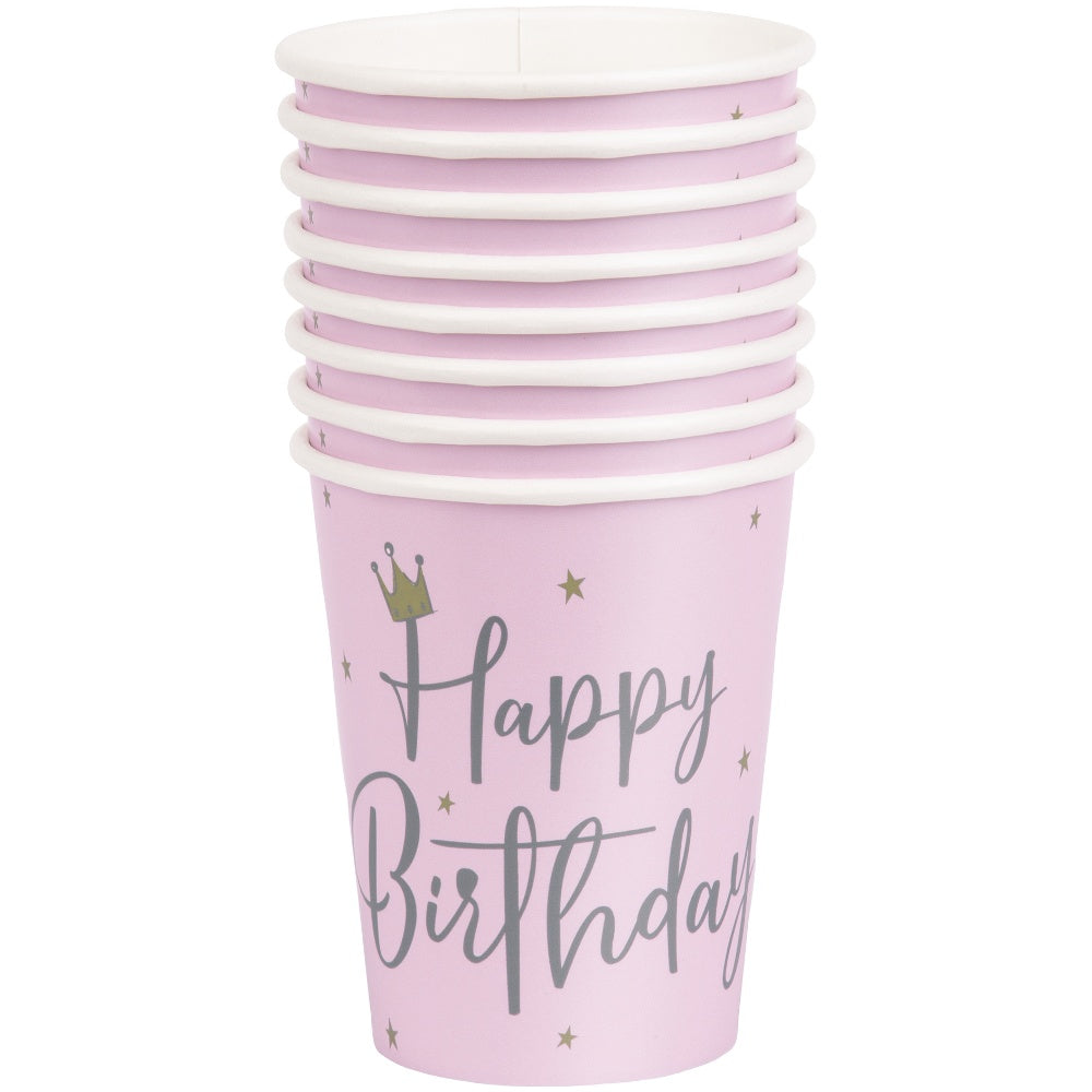 Swan Happy Birthday Paper Cups