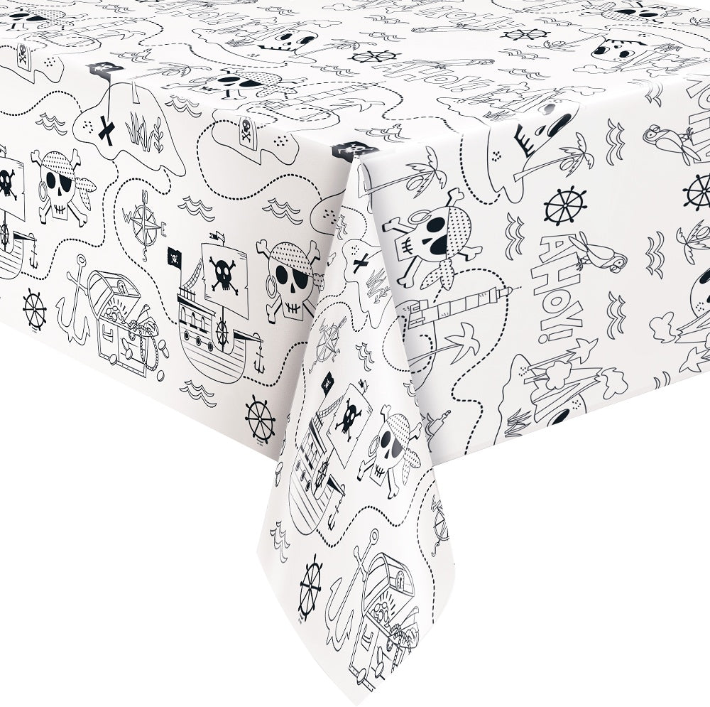 Ahoy Pirate Coloring Paper Table Cover