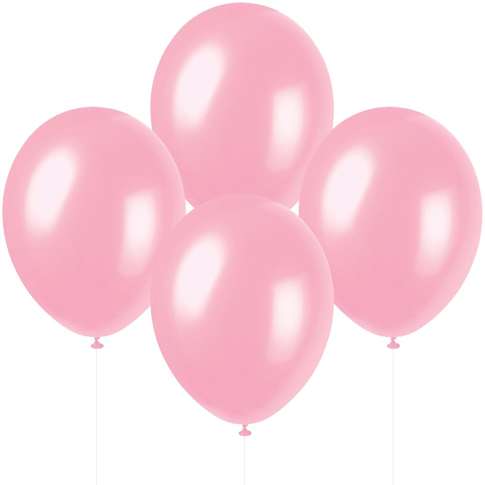 12" Pearlised Latex Crystal Pink Balloons