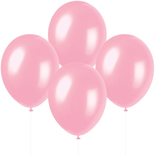 12" Pearlised Latex Crystal Pink Balloons