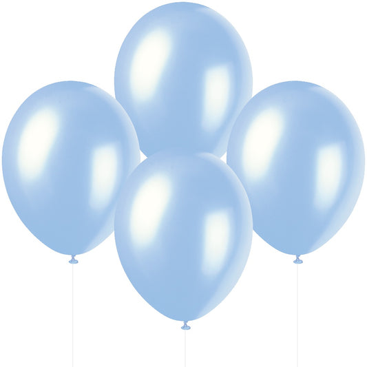 12" Pearlised Latex Sky Blue Balloons